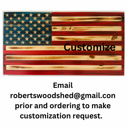 Customized Option ; Classic Wooden American Flag (email idea prior to placing your order)